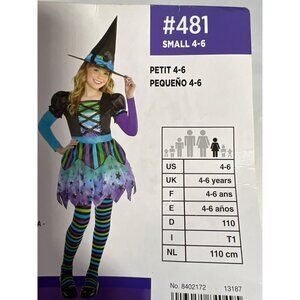 Wizard Costume Girls Witch costume Size Small 4-6
